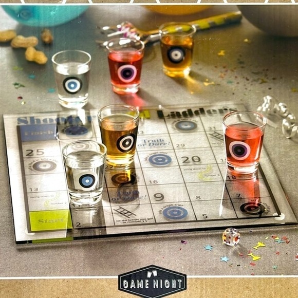 Brand New Shoots & Ladders Drinking Game Glass Party Shot Glasses Game Night - Picture 5 of 13